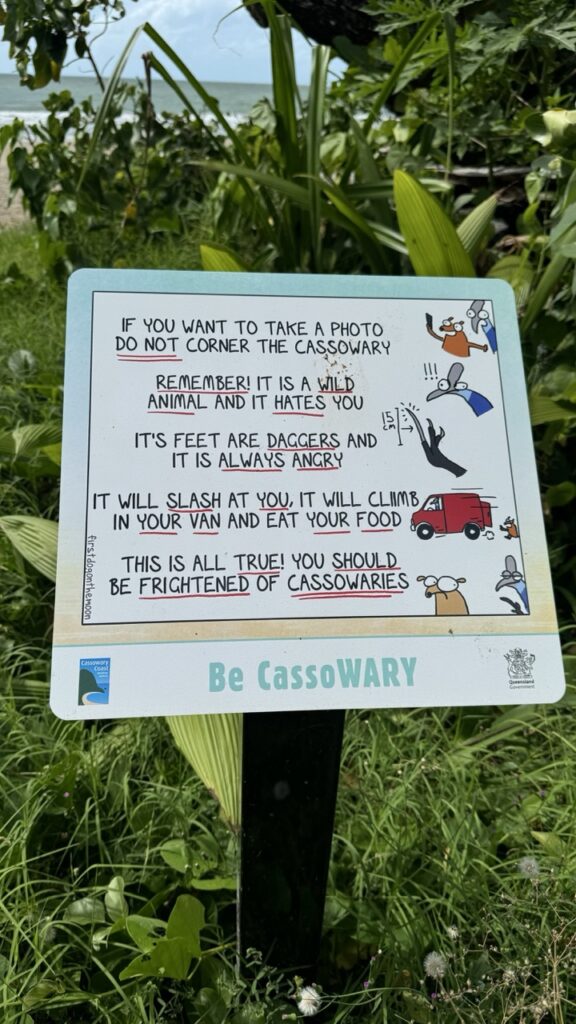 Warnschild be cassowary