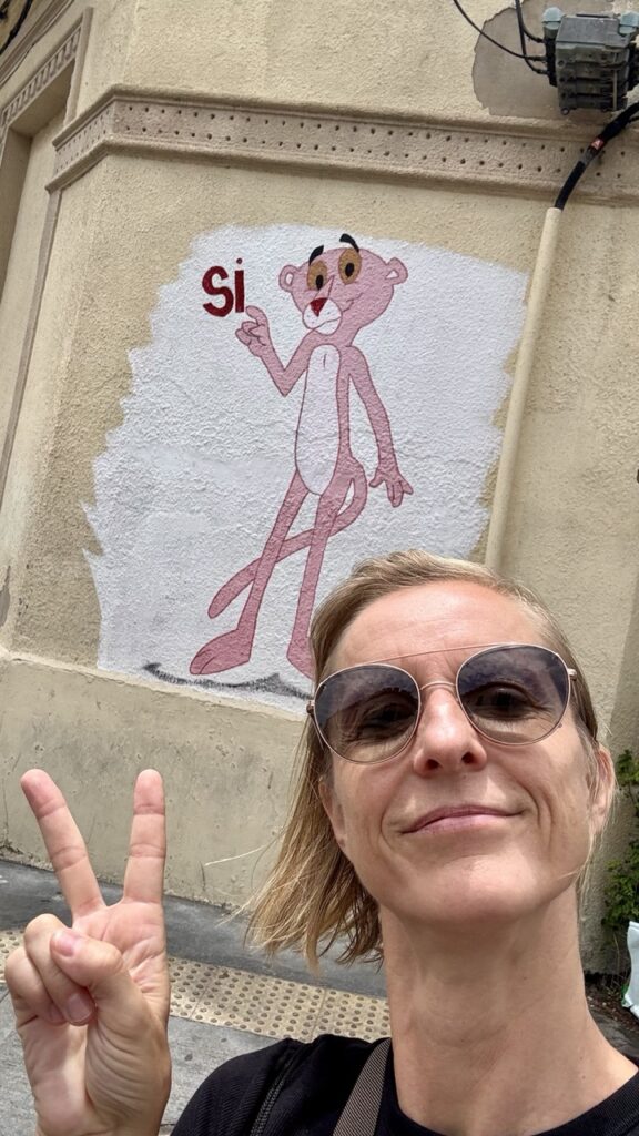 selfie vor pink panter