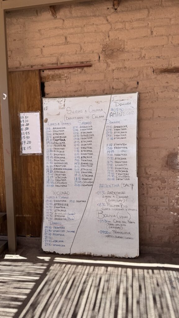 fahrplan bus nach calama